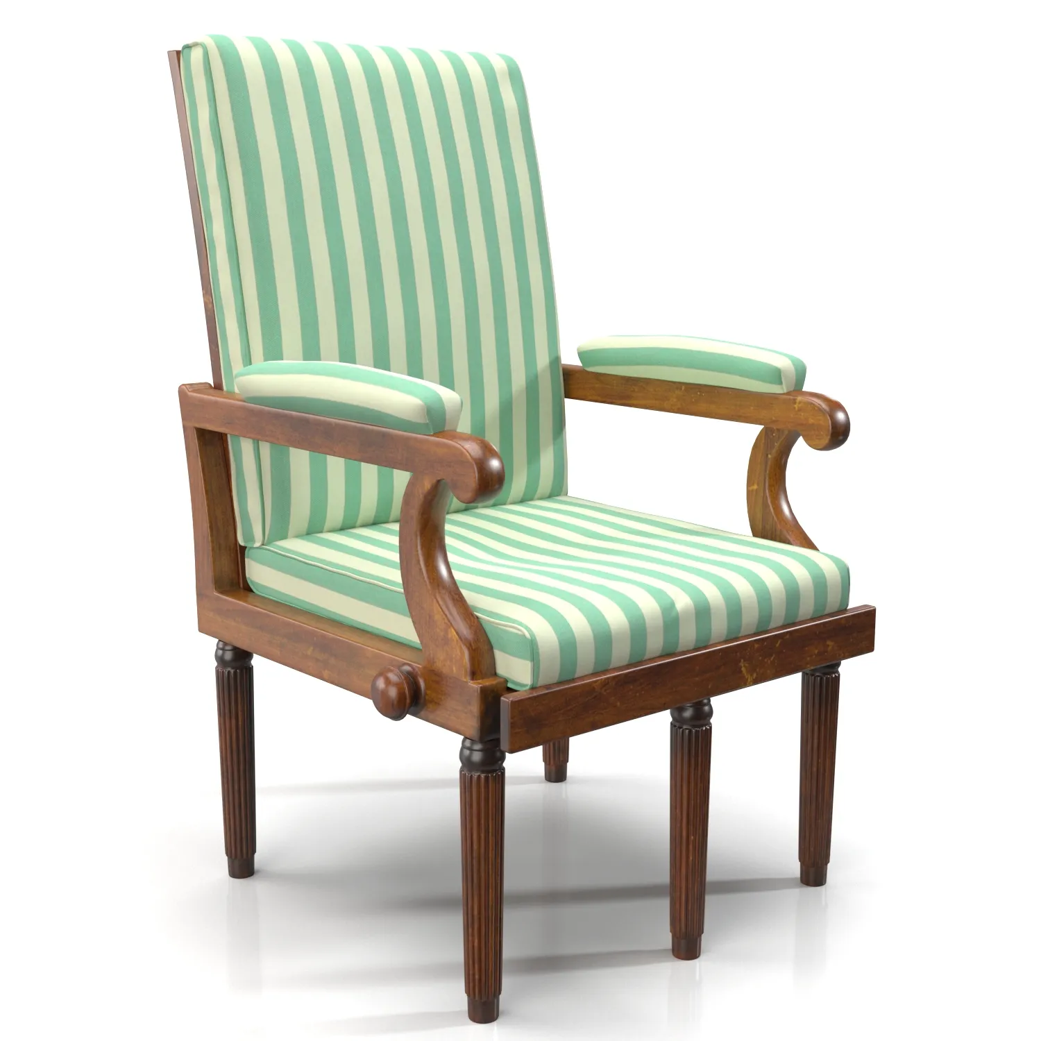 19th Century English Campaign Chair PBR 3D Model_01